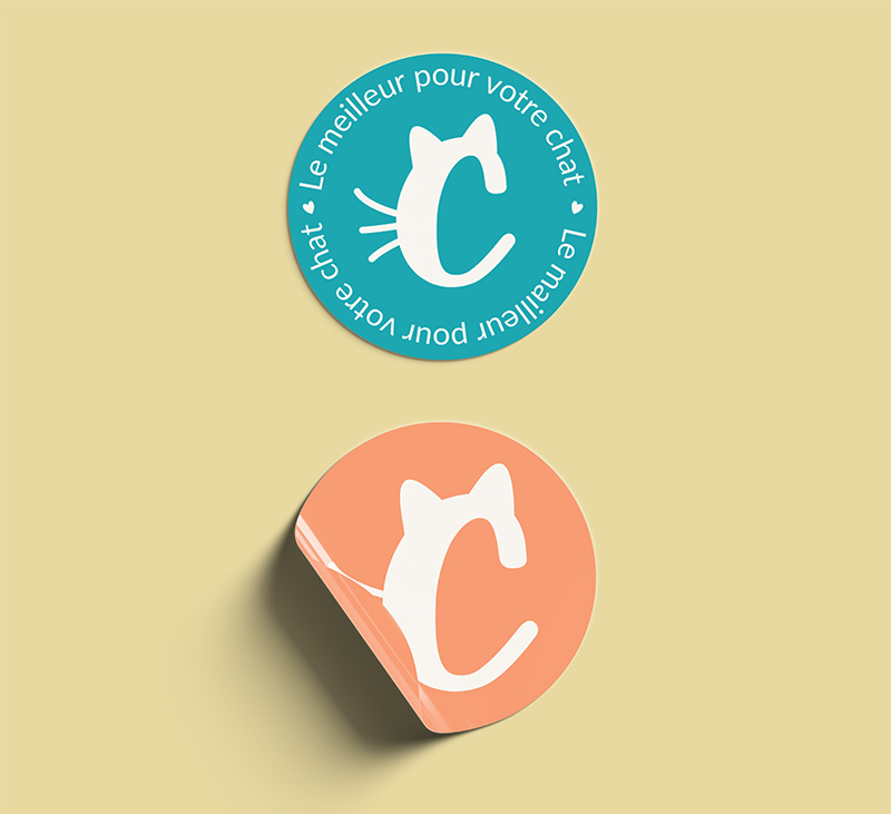 Exemple de stickers personnalisés avec l'univers graphique Catoon